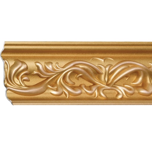 Set 4 Baghete decorative de colt M28Z, din polistiren, auriu, 14 x 6 x 200 cm
