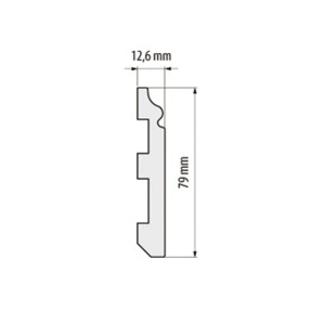 Plinta polimer dur, negru, DP5 79mmx12.6mmx2m