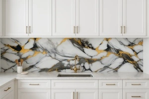 Rola decorativa autoadeziva, 12, 280x60cm, marmura auriu