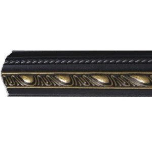 Set 4 Baghete decorative de colt M18CZ, din polistiren, negru/auriu, 8 x 6 x 200 cm