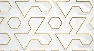 Panou Decorativ, PVC, marmura Alb/Gold Elegance, 2440 x 1200 x 3 mm, 2,92 mp