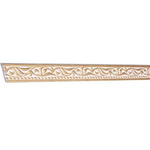 Set 4 Baghete decorative, dreapta, M10BZ, din polistiren, alb/auriu, 4,5 x 200 cm
