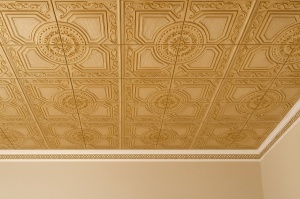 Tavan polistiren retro 23 gri/auriu, 50 x 50 cm , 2mp/pachet