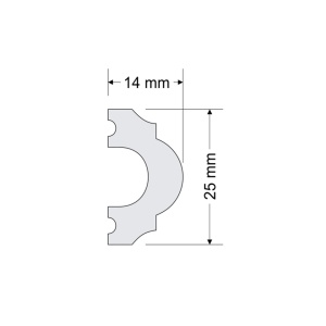 Brau decorativ polimer dur, DP1 mini 25mmx14mmx2m
