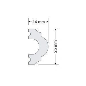 Brau decorativ polimer dur, DP1 mini 25mmx14mmx2m