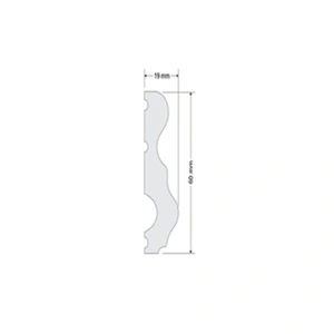 Brau decorativ polimer dur, DP12 alb, 60mmx19mmx2m