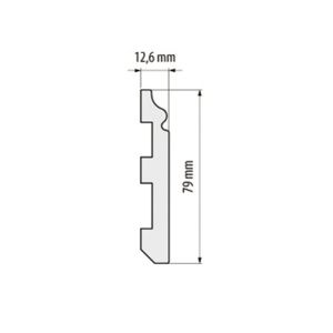 Plinta polimer dur, gri, DP5 79mmx12.6mmx2m
