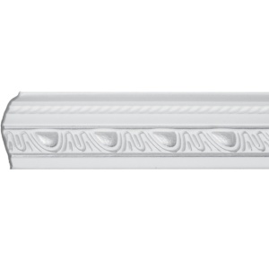 Set 4 Baghete decorative de colt M18BS, din polistiren, alb/argintiu, 8 x 6 x 200 cm