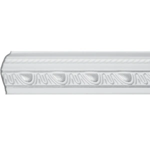 Set 4 Baghete decorative de colt M18BS, din polistiren, alb/argintiu, 8 x 6 x 200 cm