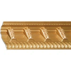 Set 4 Baghete decorative de colt M26Z, din polistiren, auriu, 15 x 6 x 200 cm