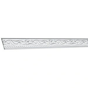 Set 4 Baghete decorative, dreapta, M10BS, din polistiren, alb/argintiu, 4,5 x 200 cm