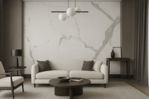Panou Decorativ. SPC, Marmura Carrara, 2800 X 960 X 4 mm, 2,688 mp - Img 3