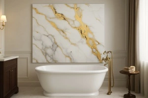 Rola decorativa autoadeziva, 10, 280x60cm, marmura gri/auriu