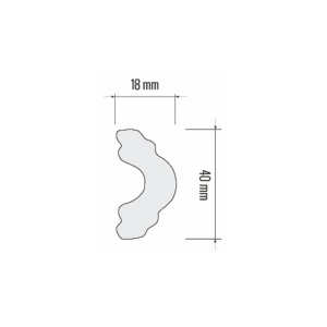 Brau decorativ polimer dur, DP1 gri, 40mmx18mmx2m