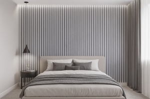 Riflaj decorativ tip panou, polimer dur, gri deschis 12x125x2700mm
