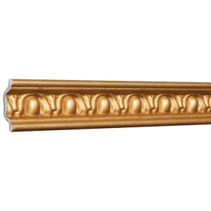 Set 4 Baghete decorative de colt M12Z, din polistiren, auriu, 5 x 5 x 200 cm