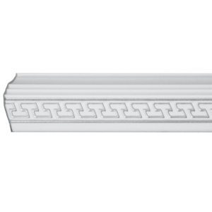 Set 4 Baghete decorative de colt M17BS, din polistiren, alb/argintiu, 8 x 6 x 200 cm