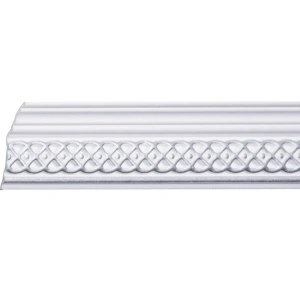 Set 4 Baghete decorative de colt M30BS, din polistiren, alb/argintiu, 8 x 6 x 200 cm