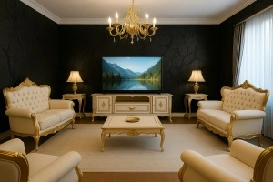 Set 4 panouri decorative,piatra negru, 100 x 50 cm, 2 mp - Img 2