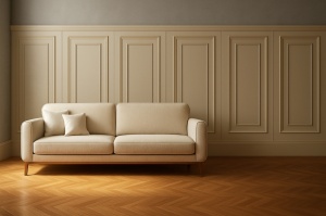 Set 4 panouri decorative, rama capucino, 100 x 50 cm, 2 mp