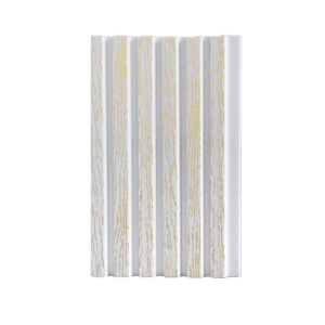 Riflaj decorativ tip panou, polimer dur alb-auriu, 12x125x2700mm