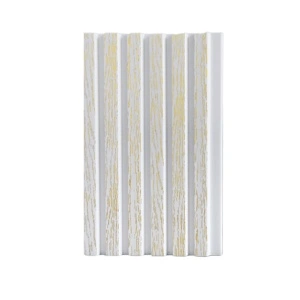 Riflaj decorativ tip panou, polimer dur alb-auriu, 12x125x2700mm