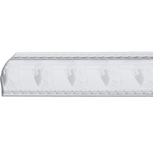 Set 4 Baghete decorative de colt M21BS, din polistiren, alb/argintiu, 8 x 6 x 200 cm