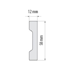 Brau decorativ polimer dur, DP2 gri 58mmx12mmx2m