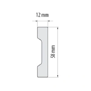 Brau decorativ polimer dur, DP2 gri 58mmx12mmx2m