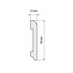 Plinta polimer dur, alb, DP4 78mmx13mmx2m