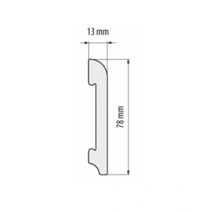 Plinta polimer dur, alb, DP4 78mmx13mmx2m