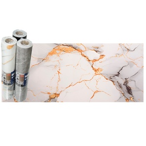 Rola decorativa autoadeziva, 08, 280x60cm, marmura alb/auriu