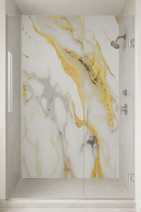 Set 4 buc. panouri decorative autoadezive, 10, 30x60cm gri/auriu