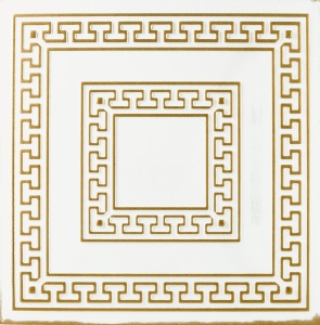 Tavan polistiren retro 23 alb/auriu, 50 x 50 cm , 2mp/pachet