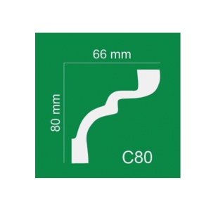 Bagheta de colt XPS 80mm x 66mm x 2m, C80