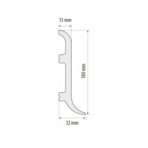 Plinta polimer dur,alb, DP10 15mmx100mmx2m