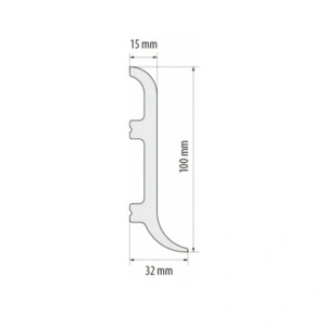 Plinta polimer dur,alb, DP10 15mmx100mmx2m