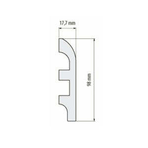 Plinta polimer dur, alb, DP7 98mmx17.7mmx2m