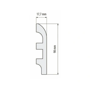 Plinta polimer dur, alb, DP7 98mmx17.7mmx2m