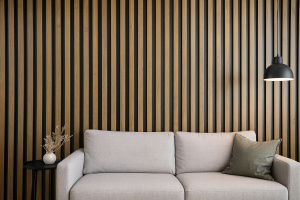 Foto Riflaj decorativ tip panou, polimer dur, stejar salbatic, 12x125x2700mm