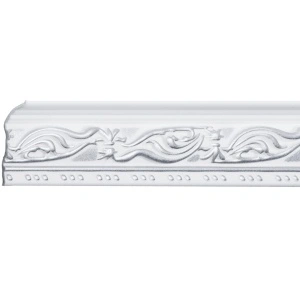 Set 4 Baghete decorative de colt M24BS, din polistiren, alb/argintiu, 8 x 6 x 200 cm