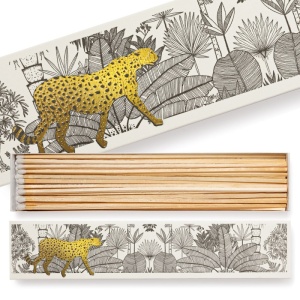 Chibrituri Lungi Cheetah in White Jungle 28cm – 45 Buc, Made in UK