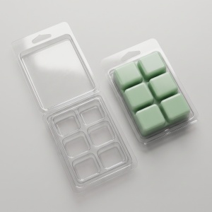 Matriță Clam Shell 6 Pătrate pentru Wax Melt și Săpun, PET Reciclabil