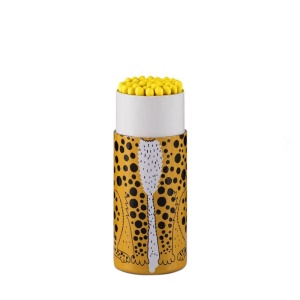 Detaliu design leopard recipient chibrituri cilindrice
