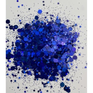 Exemple utilizare chunky glitter albastru închis în proiecte handmade