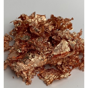Lumânare decorată cu fulgi foiță schlagmetal rose gold