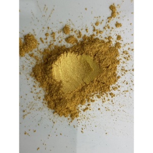Pudră mica auriu cu efect sidefat metalic cald pentru wax melt, rășină epoxidică și machiaj.