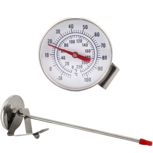 Termometru inox montat pe recipient de topire ceară