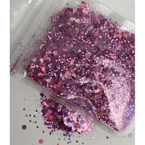 Exemple utilizare chunky glitter roz mediu în proiecte handmade