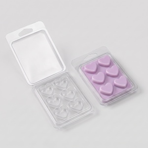 Matriță Clam Shell 6 Inimi pentru Wax Melt și Săpun, PET Reciclabil